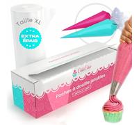 600 Poche a Douille Patisserie Professionnelle (53cm) Poche a Douille Jetable Extra Epaisse (0.08mm) et Résistante, pour Rateau, Cupcakes, Macarons