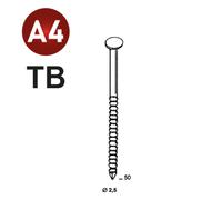6000 COILS S 25X50 ANNELÉ INOX A4 TB - ALSAFIX - 16S25508