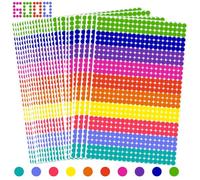 6000 Pcs Gommettes Autocollantes Rondes, 6mm Couleur Codage Étiquettes Pastille Autocollante Ronde, Gommettes Rondes Multicolore pour Calendriers Fournitures de Bureau Ecole Famille-10 Couleurs