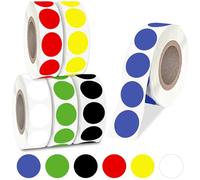 6000 Pièces 19mm Gommettes Rondes Multicolore, Gommettes Autocollantes, Couleur Codage Étiquettes Pastille Couleur Autocollante pour Fournitures de Bureau Famille École Calendriers (6 Couleurs)