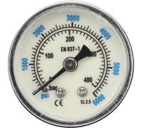 6000 Psi CO2 Pressure Gauge 1/8npt Thread Air Pressure Gauge Double Scale Luminous Carbon Dioxide Meter