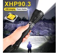600000lm xhp90.3 plus puissant lampe de poche led xhp70 usb rechargeable torche xhp50 lampe à main 26650 GHS402A1 black -AOAE1944