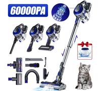 60000PA/500W Aspirateur balai sans fil, 50 Minutes Autonomie Aspirateur sans fil,Tube Flex,8 en 1 Aspirateur balai avec Idéal pour les Poils D'animaux