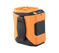 6000mAh Rechargeable Waist Clip and Neck Fan avec 3 vitesses Réglages Lampe de poche LED Refroidissement mains libres pour le travail en plein air, le camping et la randonnée Jaune