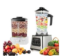 6000W 2-En-1 Blender Mixeur Multifonctions, 2L+0.5LBlender Smoothie Professionnel,Ergonomique,2700RPM,8 Lames en Inox,9 Réglages Vitesse,pour Smoothies, Shakes,Aliments,Glace PiléE (Blanc - 2L+0,5l)