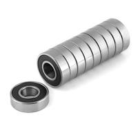 6001-2RS Ball Bearings 12x28x8mm | 10 Pcs Rubber Sealed Deep Groove Bearings for Industrial Machines/Automotive Parts/Home Appliances | High Temp Tolerance - 20-200℃