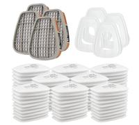 6001 Kit D'Accessoires Filtrant, Filtre pour Respiratoire avec 80 Cotons Filtrants 4 Cartouches Filtrants 4 Couvercles, Compatible 6000/7501/6200/7502/6800, pour Une Protection Faciale Optimale