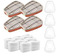 6001 Rechange Filtres de Protection Respiratoire Réutilisable Kit, 80 Cotons Filtrants, pour Filtration Purifier, Face Protection, Compatible 6100/6200 / 7501/7502 / 6502/6800(88)