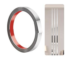 600cm-2cm Baguette de Finition en Acier Inoxydable, Moulure Murale, Moulure Décorative pour Cheminées, Cadres de Miroirs, Murs, Voitures et Meubles(Argent)