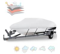 600D Housse de Bateau,Imperméable,Anti-déchirure,Anti-UV,Anti-Neige,Toutes Les Saisons Taud de Bateaux,Bache Bateau,pour Protection du Bateau,Grey-25-27FT:1008 * 590CM