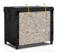 600D Oxford Couverture pour râtelier à Bois de Chauffage, Tissu Couverture pour râtelier à Bois imperméable et Robuste, Protection Contre Les intempéries,Noir,8FT