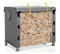 600D Oxford Couverture pour râtelier à Bois de Chauffage, Tissu Couverture pour râtelier à Bois imperméable et Robuste, Protection Contre Les intempéries,Gris,8.5FT