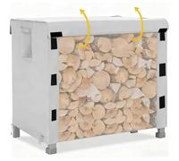 600D Oxford Couverture pour râtelier à Bois de Chauffage, Tissu Couverture pour râtelier à Bois imperméable et Robuste, Protection Contre Les intempéries,Argent,8.5FT