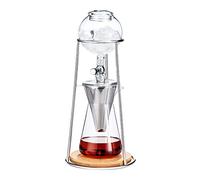 600ml Cafetière à café froide pour café et thé Réutilisable Iced Coffee Drip Pot Amovible Verre Transparent Support en Acier Inoxydable Iced Coffee Brewing Tower Cold Brew Coffee Set