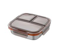 600ml Food Container - Compact Stainless Steel Lunch Box | 3 Compartment Dining Supplies with Leak-Resistant Lid & Portable Design for Picnic, Climbing, Sea Beach, Sports Travel and Work Vacation
