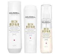 600ml Goldwell Dualsenses Rich Repair Set (Shampoo 250ml + Conditioner 200ml + Serum Spray 150ml)