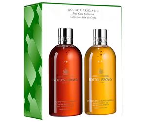 600ml MOLTON BROWN Collection de soins corporels « Woody & Aromatic » (gel douche 2 x 300 ml)