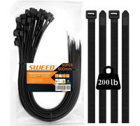 600mm Riselant Grand,Grand Serre Cable Noir Durable,50pcs Collier De Serrage large Fort,Serflex Cable Souple,Usage en Exterieur et Interieur ou Jardinage