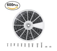 600pcs 12 sortes de petites vis écrou kit assortiment M1 M1.2 M1.4 M1.6 pour les montres Glassess