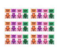 600pcs/6 Paquets Sign Here Autocollant, Signer Ici Drapeaux Onglets de Signature Drapeaux de Message pour Documents Cahiers Fournitures Scolaires de Bureau à Domicile (Orange, Violet)