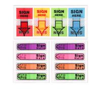 600pcs/6 Paquets Sign Here Autocollant, Signer Ici Drapeaux Onglets Fléchés Autocollants Onglets de Signature pour Documents Cahiers Fournitures Scolaires Bureau à Domicile (Rouge 1)