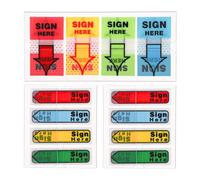 600pcs/6 Paquets Sign Here Autocollant, Signer Ici Drapeaux Onglets Fléchés Autocollants Onglets de Signature pour Documents Cahiers Fournitures Scolaires Bureau à Domicile (Rouge 2)