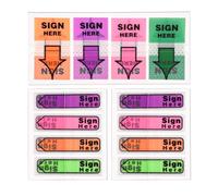 600pcs/6 Paquets Sign Here Autocollant, Signer Ici Drapeaux Onglets Fléchés Autocollants Onglets de Signature pour Documents Cahiers Fournitures Scolaires Bureau à Domicile (Orange 2)