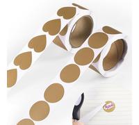 600pcs Autocollants à Gratter, 2,5cm Ronds et en Forme de Cour Étiquettes à Gratter Auto-Adhésives Créez Votre Propre Autocollant à Gratter pour Création de Cartes de Tombola (Or)