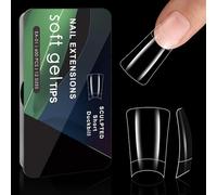 600pcs Clear Gel Nails Conseils Avec Des Conceptions Incurvées Accessoires Pour Une Demi-clou De Conception
