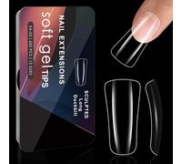 600pcs Clear Gel Nails Conseils Avec Des Conceptions Incurvées Accessoires Pour Une Demi-clou De Conception