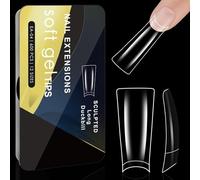 600PCS Gel Nails Conseils Avec Conception Claire Curbe Wide French Nails For Professional Et Home Use Half Covers Manucure Abs Nail