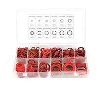 600pcs Rondelle plate 12 tailles Assortiment de rondelles plates en fibre de papier d'acier rouge Jeu de rondelles d'isolation Lock(600Pcs)