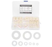 600Pcs Rondelle Plate 9 Tailles Blanc En Nylon Joint Assortiment Kit Fixation Matériel Outils M2-M12 Boîte De Rangement Inclure Communication Placage Électronique