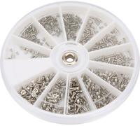 600pcs Round Box M1.0 M1.2 M1.4 M1.6 Stainless Steel Cross Flat Head Screw Set for Eyeglass