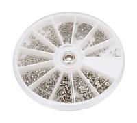 600pcs Stainless Steel Eyeglass Screw Set | M1.0 M1.2 M1.4 M1.6 Cross Flat Head Screws | Repair Kit for Glasses/Watches/Electronics | Sturdy Finish, 12 Sizes