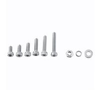 600pcs Vis à Six Pans Creux M2 Acier Inoxydable Lot de Boulons Écrous et Accessoires 3 Types (Capuchon, Tête de Bouton, Tête Plate - Type A)