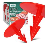 600x Millto Clips Chauffage Au Sol Film 30 mm Agrafes Fixation Chevilles Crochets Ancrages Pointes Supports Montage Feuille Isolation Polystyrène Rouge