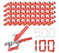 601 Pcs Kit Nivellement Carrelage 500 Cales 2mm 100 Cales Croisillon | Matériau PP Robuste, Surface Lisse, Utilisation Facile, Alignement Précis, Pour Mur et Sol