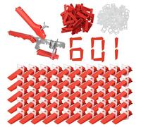 601 Pièces Croisillon Autonivelant 3mm, Croisillon Carrelage Autonivelant | 400 Croisillon Autonivelant 3mm, 200 Cale Carrelage et Une Pince, Kit de Nivellement pour Carrelage Sol Carreaux de mur