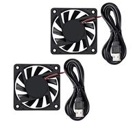 6010 Lot de 2 ventilateurs de refroidissement USB DC sans balais avec double roulement à billes pour imprimante 3D, boîtier d'ordinateur et petits appareils 5V 60 mm x 60 mm x 10 mm