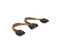 DeLOCK Cable Power SATA 15pin > 2x SATA HDD - straight 0,15 m, Adaptateur