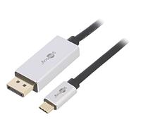 60177 Adaptateur DisplayPort 1.4HDCP 2.2 Plaqué Or3 mètres Noir Goobay
