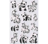 [6021-3] HERMA Lot de 3 Stickers MAGIC en mousse "pandas et de zèbres" 1 feui...