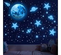 603 Pièces Autocollants Planètes Phosphorescentes Etoiles Lune Phosphorescentes Plafond Planète Système Galaxie Fluorescente Lumineuse Stickers Muraux Décoration pour Bébé Enfants Fille Garcon Chambre