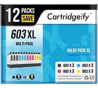 603 XL Compatible avec Cartouches Epson 603 603XL Multipack (12-Pack),pour Expression Home XP-2100 XP-2105 XP-3100 XP-3105 XP-3150 XP-4100 XP-4150,Workforce WF-2810 WF-2830 WF-2850.[Y141]