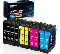603XL Cartouche d'encre Compatible Remplacement pour Epson 603 XL pour Epson XP-2100 XP-2105 XP-3100 XP-3105 XP-4100 XP-4105 WF-2810 WF-2830 WF-2850 (10 Pack)