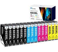 603XL Cartouche d'encre pour Epson 603 XL Multipack pour Epson Expression Home XP-2100 XP-2105 XP-2150 XP-2155 XP-3100 XP-3150 XP-3155 XP-4100 XP-4150 WF-2810 WF-2820 WF-2830 (Paquet de 15)