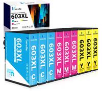 603XL Cartouche pour Epson 603 XL Multipack pour Epson Expression Home XP-2100 XP-2105 XP-2150 XP-2155 XP-3100 XP-3150 XP-3155 XP-4100 XP-4150 WF-2810 WF-2820 (3 Cyan, 3 Magenta, 3 Jaune)