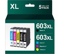 603XL Cartouches d'encre Compatibles pour Epson 603 XL Epson Expression Home XP-2100 XP-2105 XP-4105 XP-3100 XP-4105 XP-4100 XP-3105 XP-4150 Workforce WF-2830 WF-2835 WF-2810 WF-2850 (5-Pack)