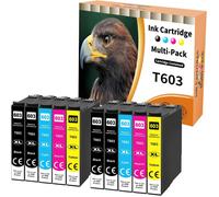 603XL Cartouches d'encre compatibles pour Epson 603XL pour XP 3105 XP 2100 XP 2105 XP 4100 XP 4105 WF 2830 WF 2810 WF 2835 (4 Noir